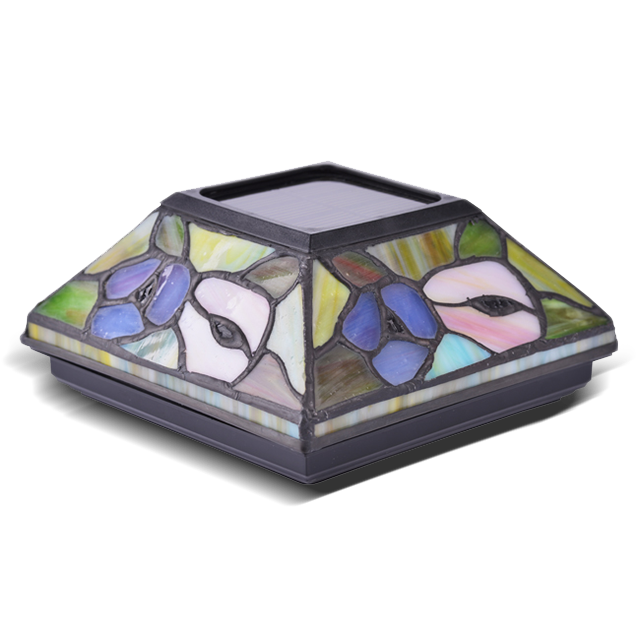 2211-F20 LED Tiffany Stained Håndlaget Glass Post Cap Light 2211-F20 LED Tiffany Stained Håndlaget Glass Post Cap Light