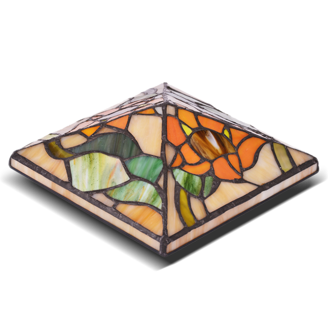 2211-FC2 Firkantet vanntett Tiffany Glass Post Cap Light Shed Light 2211-FC2 Firkantet vanntett Tiffany Glass Post Cap Light Shed Light
