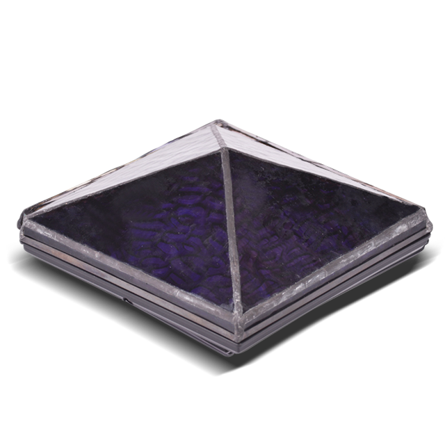 2211-TC8 Svart nyttig håndlaget Tiffany-stolpehette 2211-TC8 Svart nyttig håndlaget Tiffany-stolpehette