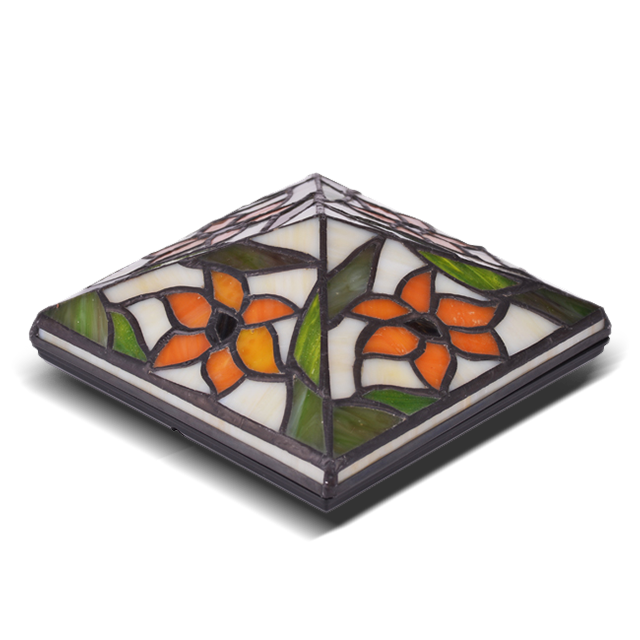 2211-TC1 Tiffany vanntett stolpehette i glass og plast 2211-TC1 Tiffany vanntett stolpehette i glass og plast